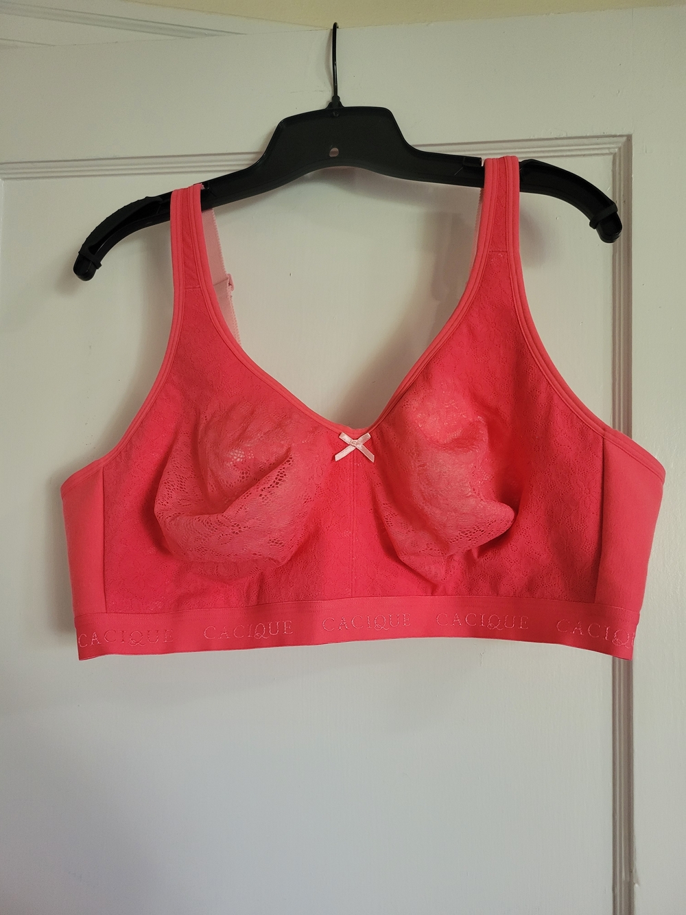 Cacique Red Punch Unlined Lace Full Coverage Bra Size 46D